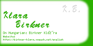 klara birkner business card